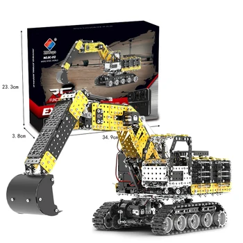 Робот, багер сплав градивен багер строителен комплект багер метал с играчка на дистанционното управление на електрическата система