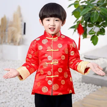Ново Палто Hanfu За Момчета в Китайски стил, Празничен Костюм за Момчета в стил Тан, Детска Китайската Коледна Облекло, Традиционно Китайското Пролетта Палто За Момчета