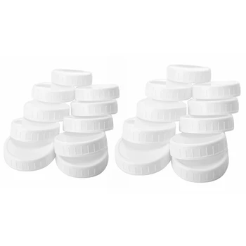 10шт Пластмасови Капачки за Съхранение на Покрива Оребрени за Стандартен Обикновен Устата Mason Jar Бутилка
