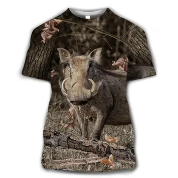2022 лятна нова тениска с камуфляжным принтом boar 3D Harajuku, мъжки ежедневни тениска с къси ръкави, модни градинска облекло