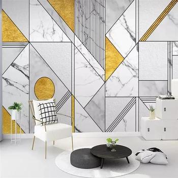 Декоративни тапети скандинавски проста личност ретро абстрактен геометричен стил златен фон стени