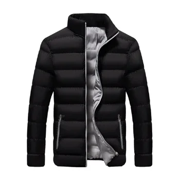 Мъжки дебело яке с памучна подплата и яка-часова, съраунд палто, сохраняющее топлина и подходяща по цвят модни и ежедневни памучен яке
