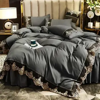 Пола за легло в скандинавски стил, комплект спално бельо от четирите теми, комплект спално бельо от 4 теми, покривки, чаршаф, калъфка за възглавница