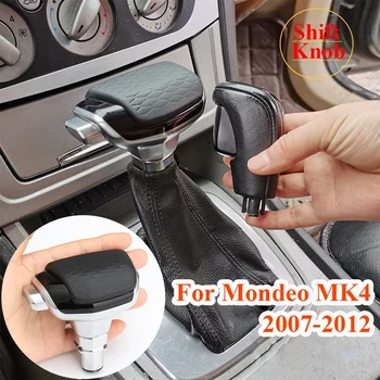 Корона за превключване на предавките на Автоматичната скоростна кутия на кола, за Ford Mondeo MK4 2007 2008 2009 2010 2011 2012 Кожена Дръжка на скоростния