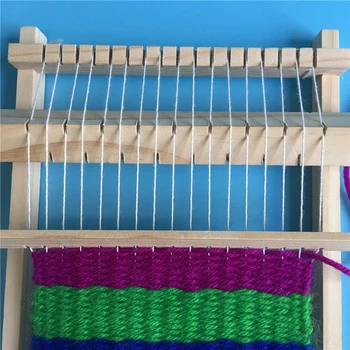 Дървена Тъкане Занаят Прежди малък Стан направи си САМ Ръчно Плетене Машина Детски Образователни Играчки, Бебешки изделия, ръчно изработени вълнена тъкане