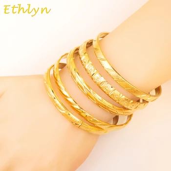 Ethlyn Нов Прием на модни Дубайские гривни, гривни Златни Цветове женски накити гривна Африкански Эфиопские Бижута B023