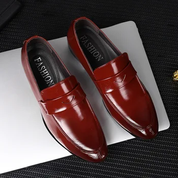 Кожени мъжки модел обувки са ръчно изработени, модни мъжки лоферы за партита и сватби, ежедневни обувки, мъжки обувки за шофиране