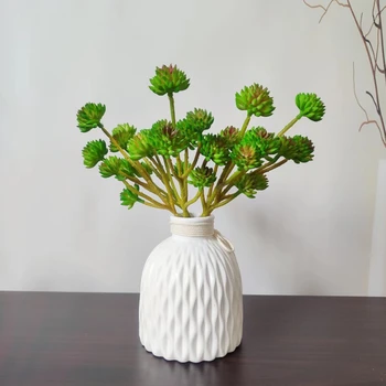 Сочно растение Мини камък лотос инкринит Изкуствени Цветя висока имитация украса прекрасен зелен