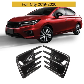 Двойка За Honda City 2019 2020 Въглеродни Влакна Предна Броня От Въглеродни Влакна, Противотуманная Фаровете, Капака Лампи, Bezel, Автомобилни Аксесоари