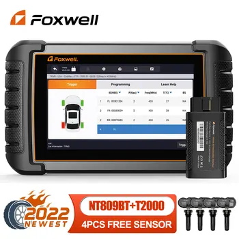 FOXWELL NT809TS OBD2 Bluetooth Двупосочни инструмент TPMS 30+ Обслужване на Всички Системи за Диагнози Програма сензор/Переучите OBD 2 Scan Tool