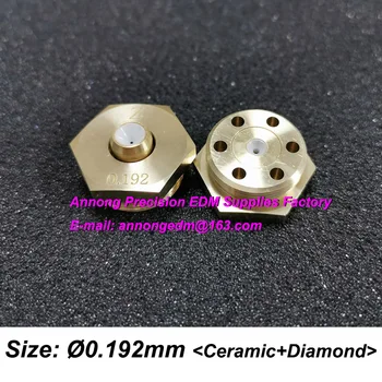 Шестоъгълен диамантена тел водач Ø0.192 мм (двоен керамичен тип) за среднескоростной телена рязане Ruijun за молибденовой тел с диаметър 0,18 мм