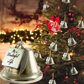 Ангел Сребърна Камбанка Коледна елха, Висящи украшение Ангел Висулка Това е чудесен живот Коледни декорации