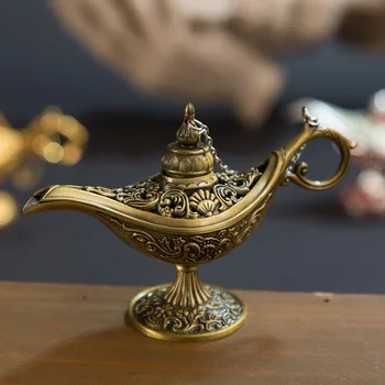 1БР Лампа на Аладин Традиционна Выдалбливают Вълшебна Приказка Аладин Искат Лампа Чайник Реколта Ретро Декорация на Дома Аксесоари