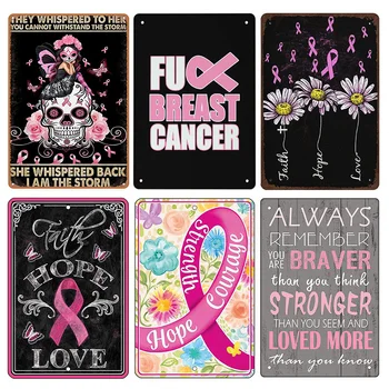 Вяра, Надежда, Любов, Метална Лидице Табела, Розова Лента, Вдъхновяващи Плакат за Рак на млечната жлеза, Стенен Декор за Стаята, Вратата Бар, 8x12 см