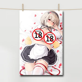 Възрастен Аниме Плакат Kawaii Beauty Секси Момиче-Прислужница на Картина върху Платно Декоративни Стенни Художествена Картина на HD Разпечатки за Домашен интериор, Без Рамка