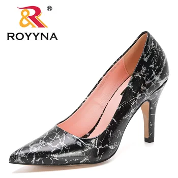 ROYYNA/Новост 2022 г.; Дизайнерски дамски обувки с отворени пръсти; Професионална Работна Обувки; Обувки-лодка на висок ток с остър пръсти; женски офис модела обувки
