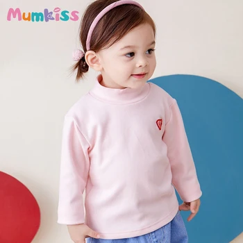 Mumkiss/Детска риза за пролет и есен, топла блуза с висока воротом, стилни ежедневни дрехи за малките момичета и момчета