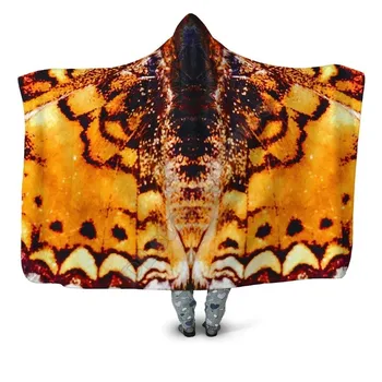 Пеперуда 3D Отпечатва Подходящо За носене Одеало За Възрастни, За Деца от Различни Видове Одеало С Качулка Флисовое одеяло 03