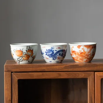 Старинни Синьо-бялата Чаша на Майстори Проба Чаена Чаша Кунг-фу Чаени Чаши Керамика Подаръци в китайски Стил