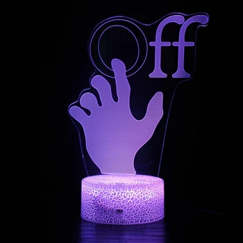3D Жест Забавна Лампа Илюзия Нощна Лампа 7 Цвята Автоматично Постепенна Промяна USB, Дистанционно Управление за Деца Подаръци за Декорация на Дома