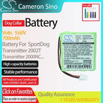 Батерия CameronSino за предавателя SportDog Transmitter 1400 Предавател 1400NCP предавател 2002B. подходящ за BP-2T DC-22, батерия за кучешки яката.
