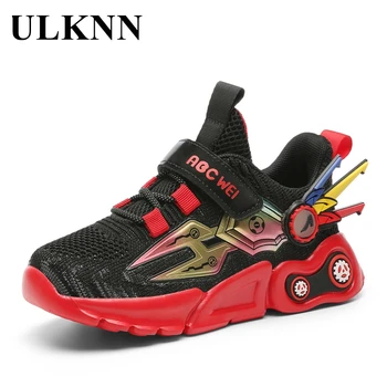 ULKNN/Есен обувки, Детски Модни Обувки За Ученици, Нов Дизайн, Детски Дишащи 3 цвята, Нескользящие Маратонки на куки и панти