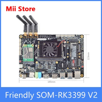 Приятелска такса развитие SOM-RK3399 V2, 4 GB памет, 16 GB флаш памет, HDMI С двойно MIPI, двухчастотный WiFi