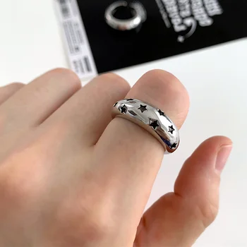 Елегантна Пълна Звезда Сребърно Покритие Дама Party Ring Продажба На Едро На Бижута За Жени, Подарък За Рожден Ден, Не Избледнява