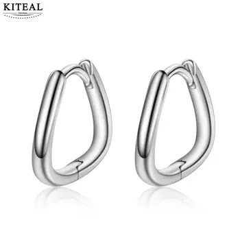 KITEAL Нова Мода-Добрият Подарък за Момиче със сребърно покритие обеци клипове Минимализъм се съчетава с всички дамски обици висулки