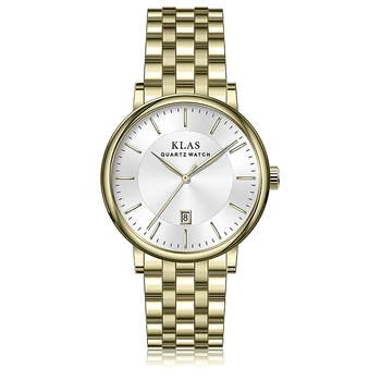 Каишка за часовник от Розово Злато, празничен подарък Топ луксозен мъжки модната марка кварцови часовници мъжки Часовници марка KLAS