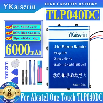 YKaiserin TLP040DC 6000 mah Взаимозаменяеми Батерия За Alcatel One Touch TLP040DC Batterij + Песен-код