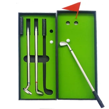 Комплекти за подаръци за голф CRESTGOLF Novelty с Шариковыми Дръжки от сплав във формата на Стик за голф 10шт, мини флаг, мини-топка