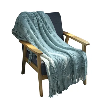 Оригинално Един американски одеяло Вълнена мрежа С Пискюли Покривка за дивана Одеяло Климатик Одеяло Модельная стая