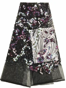 Красива кърпа с бродерия от цветя, с пайети и супер качество H-198710 Африканска Тюлевая Лейси Кърпа За вечерните Рокли