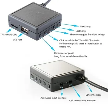 AUX USB Аудио Кабел, Адаптер 12 В Bluetooth + Микрофон За Mazda 6 CX-7 Plug & Play Високо Качество на Нов Практичен Здрав