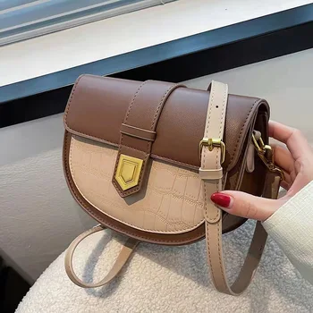 Модерна дамска чанта 2021, новата есенно-зимна тенденция чанта на рамото, благородна текстурная чанта-месинджър, модни седельная чанта