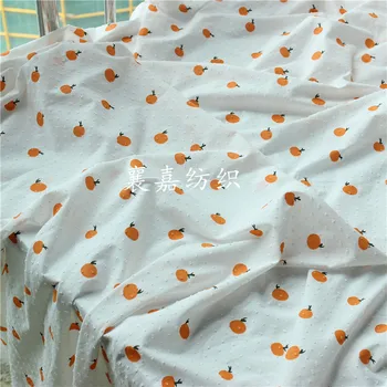 Оранжев плат памук напечатанная цвете маргаритки плат жакард Памучни рокли за жени, тъкани 100кс150км ризи