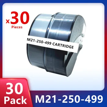 На 10 ~ 30 опаковки Взаимозаменяеми касета за етикети от многоцелеви найлонов плат M21-250-499, черно на бяло, за этикетировочной машина, принтер,
