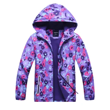 Водоустойчива и Дишаща Градинска бебешко яке на ярки цветове За момичета с Принтом на гърдите и кашемировой яке, палто, Ветровка