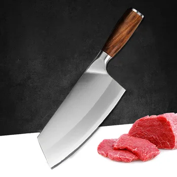 8 Цолови Кухненски Ножове От Неръждаема Стомана Ултра Остър Секира Нож За Рязане На Кости Нож За Нарязване На Месо, Зеленчуци Универсален Нож
