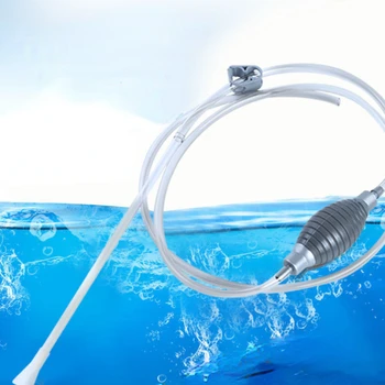 Аквариум сифон полуавтоматични сменщик вода аквариум взаимозаменяеми водна помпа чакъл филтър аквариумный за пречистване на вода инструмент