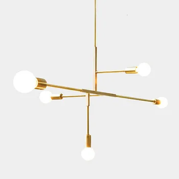 скандинавски модерен стил стъклена топка златна iron рибена кост клонка окачен лампа лампа хол ресторант спалня подвесное осветление